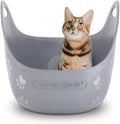 Litter Genie Cat Litter Box in Flexible Plastic with Handles, High Walls