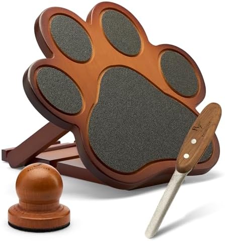 Dog Scratch Board – Bamboo 3-Piece Set for Small & Medium Dogs, Includes Nail File Board, Door Knob Nail Filer & Curved File – Reinforced Durable Design, Non-Slip Training Pad