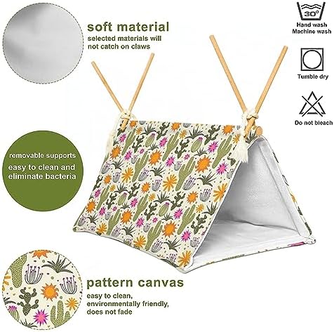 Bearded Dragon Reptile Sleeping Bed Tent Hide Tank Decor Accessories Habitat Shelter for Lizard Bearded Dragon Leopard Gecko (Cactus 1)