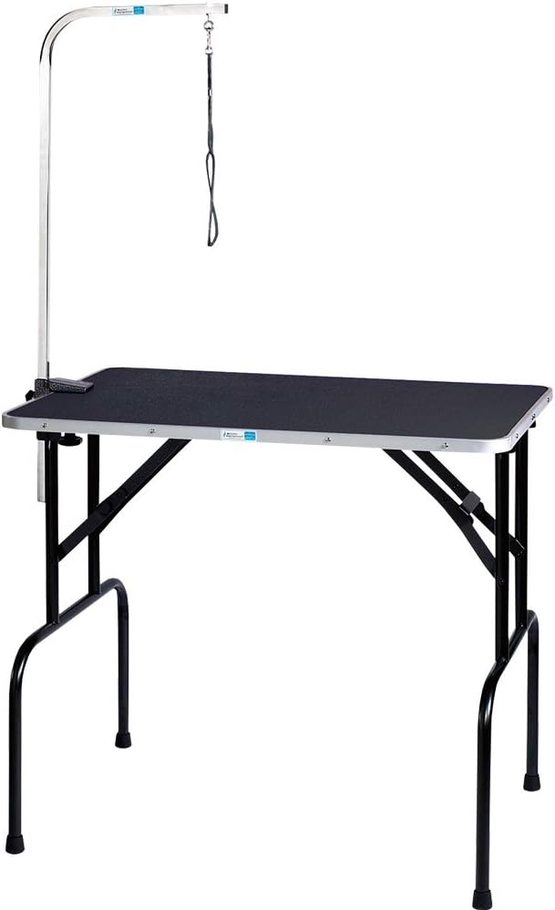 Pet Edge Master Equipment Heavy Duty Grooming Table with Arm – Easy to Clean Grooming Table for Animals up to 220 Pounds