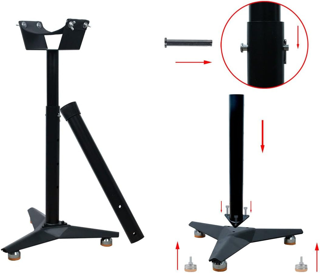 Blacksmith Farrier Horse Hoof Stand Metal Hoof Stand with Adjustable Height Hoof Jack Farrier Stand Horse Hoof Stand Black (Triangular Base)