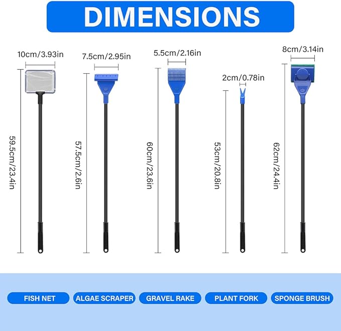 5 in 1 Fish Tank Cleaner Kit Aquarium Cleaning Tools - Image 4