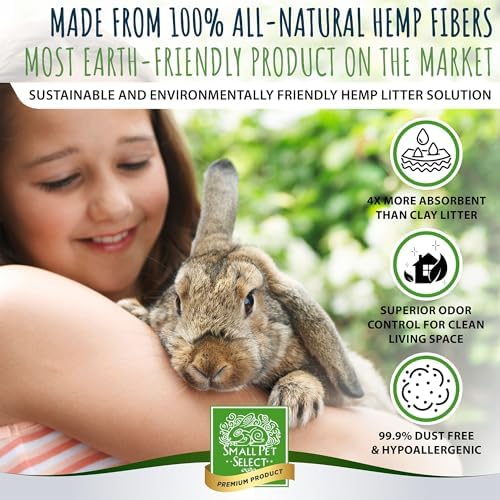Small Pet Select Hemp Pellet Bedding, Non-Clumping, Rabbits, 20 lb