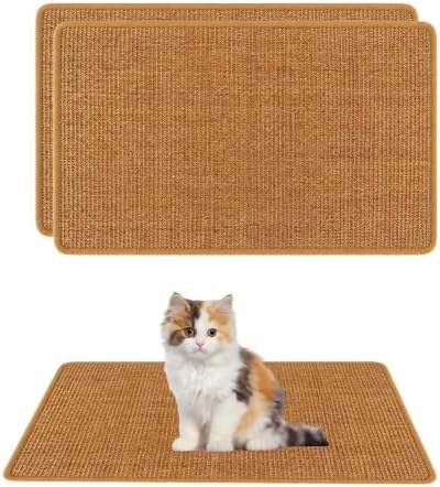 3 Pack Large Cat Scratch Pad 32 x 16 Inches Brown Sisal Mat