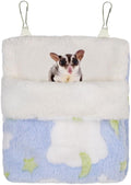 MiOYOOW Sugar Glider Sleeping Pouch, Winter Warm Plush Hamster Bed Hanging Small Animals Nest for Guinea Pig Squirrel Ferrets