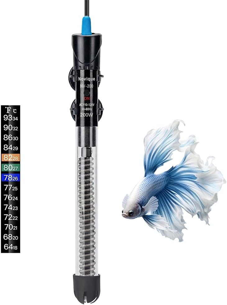 100W Aquarium Heater Adjustable Temperature Submersible Fish Tank Heater Water Thermostat with Thermometer for Freshwater and Saltwater Tanks