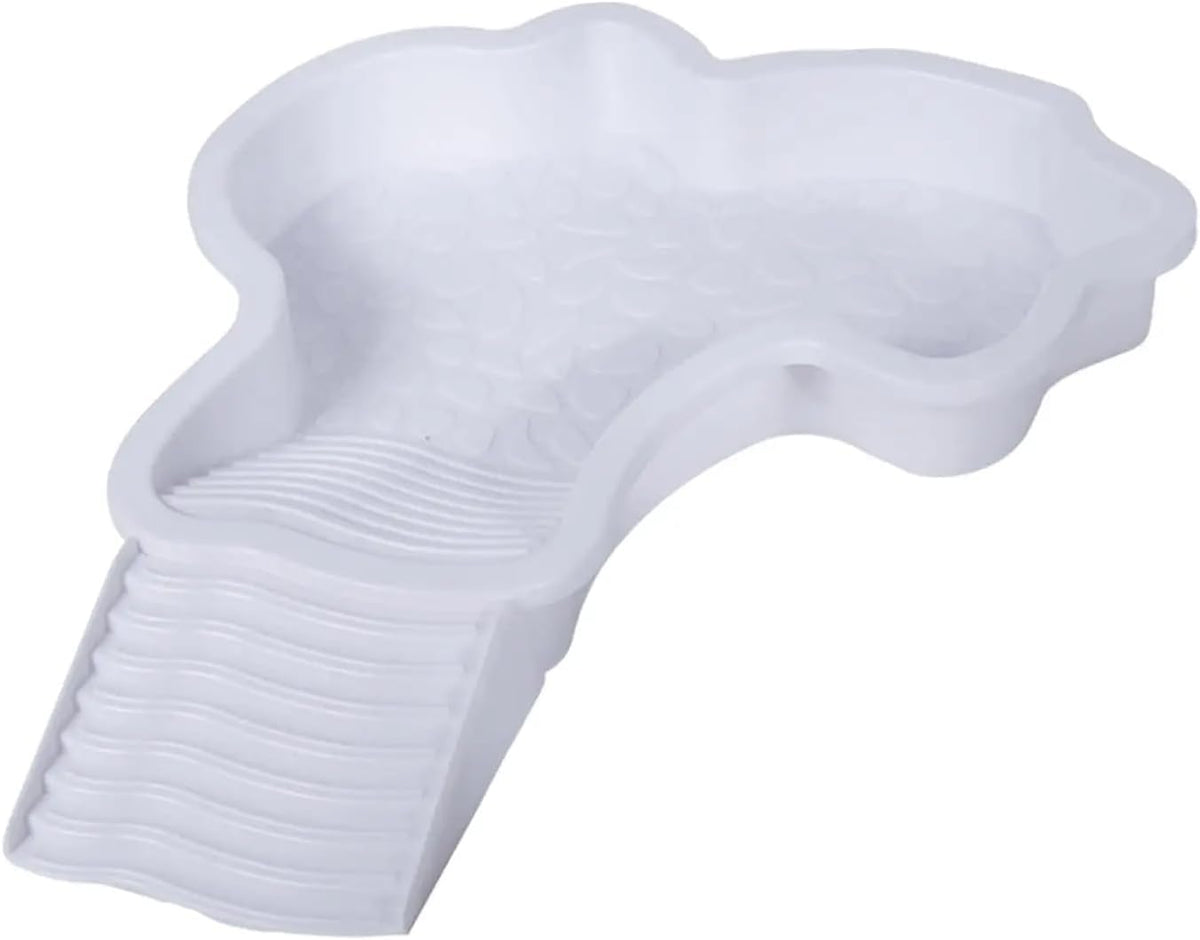 Extra Large Reptile Bathing Pool Reptile Feeding Dish Water Bowl with Ramp Aquarium Ornament for Gecko, Snake, Turtle, Bearded Dragon, Lizard Bath (Brown Red)