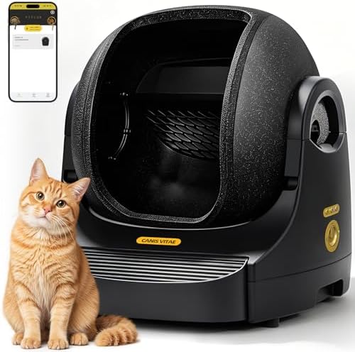Automatic Litter Box - App-Controlled Self-Cleaning, Large Capacity, Suitable for Multiple Cats, Noise Reduction & Odor Control, Dual Safety Sensors, Comes with Waste Bags, Easy to Maintain