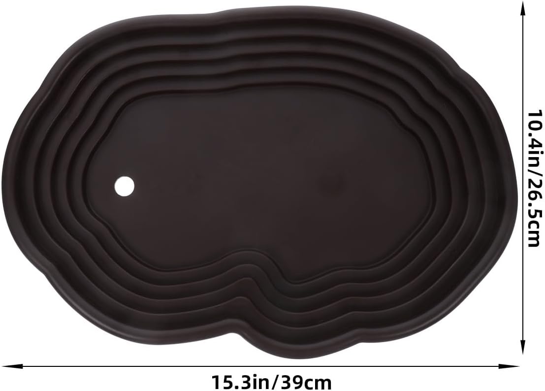 Kisangel Large Turtle Bathing Pool Coffee Color 15.35X10.43X1.77in Re