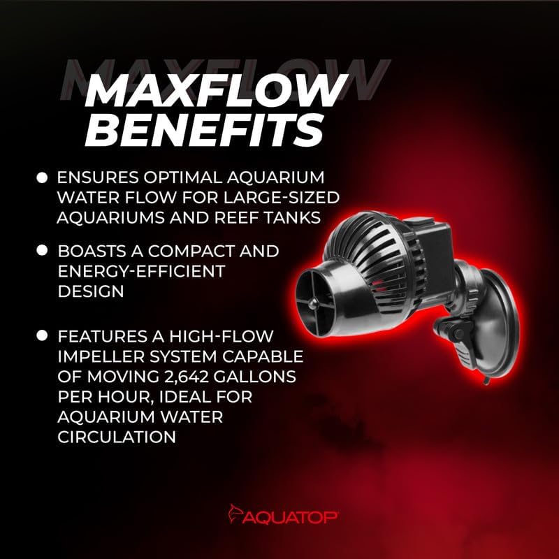 Aquatop MaxFlow Aquarium Circulation Pump 2,642 GPH - Ideal for Fish Tanks 125-250 Gallons - Powerful and Efficient Water Movement, MCP-10