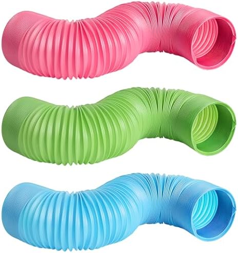 3 Packs Pet Fun Tunnels, Small Animal Tunnel, Foldable Plastic Hamster Tunnel, Tube Pets Hideaway, Pet Mouse Training Hideout Tunnels for Guinea Pigs, Chinchillas, Rats, Ferrets, Dwarf Rabbits