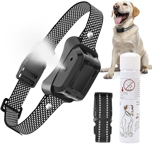Citronella Dog Bark Collar, Anti Bark Collar with 3 Adjustable Spray & Sensitivity Level [1 Citronella Spray Refill] Automatic No Shock Dog Barking Collar for Small Medium Large Dogs, Gray