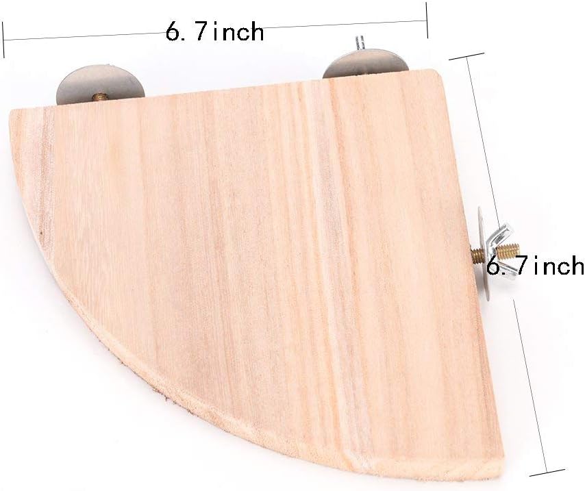 Parrot Cage Perch,Wooden Platform Stand,Cage Perches,Tree Springboard,Corner Shelf Laddered,Hanging Swing,Natural Wood Branches for Parakeets Bird Chinchilla Hamster Guinea Squirrel Hedgehog