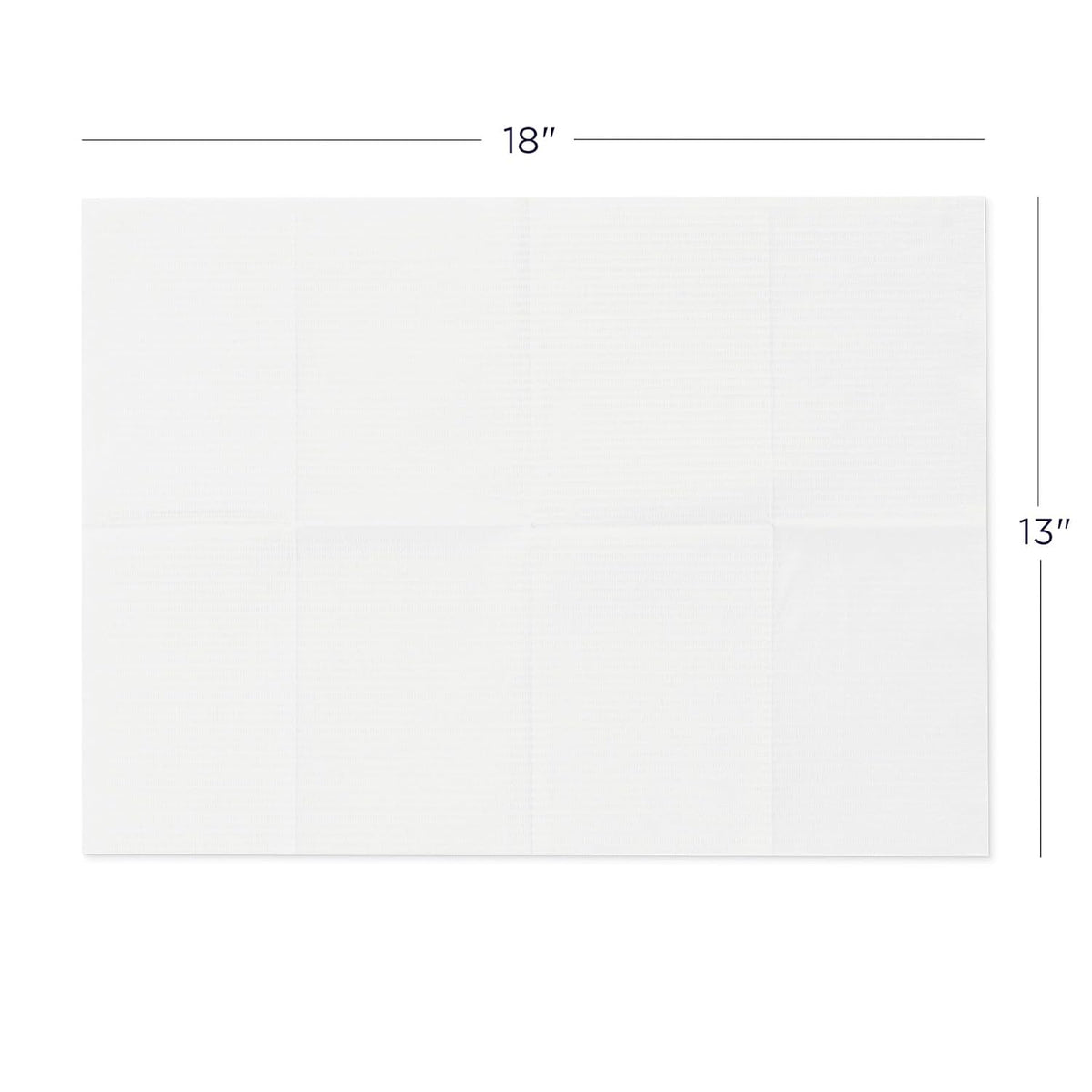 Practicon 125 Pack White Disposable Patient Bibs, 18" x 13", 3 Ply Waterproof Paper Bib Sheet with Poly Back, Dental, Medical, Tattoo, Nail Tray or Table Cover, 125 Pack
