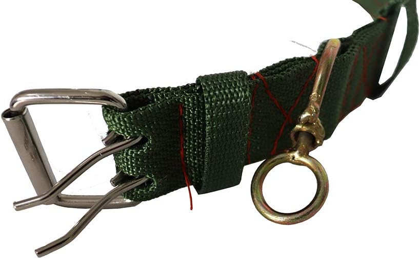 Adjustable Four-Layer Nylon Thickened Cow Collar with 2-Rows Metal Buckle and Traction Chain for Horse, Sheep, Cattle, Dog, Camel (28.7inch)