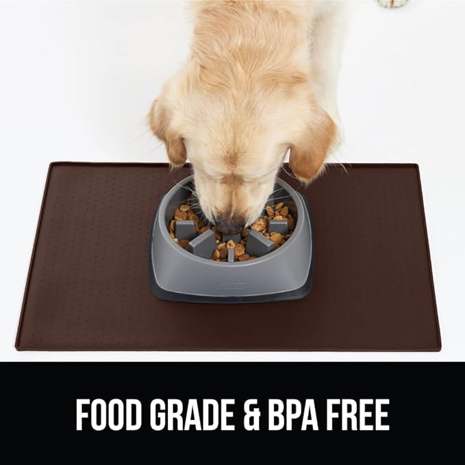 GORILLA GRIP 100% Waterproof Raised Edge BPA Free Silicone Pet Feeding Mat - Image 8