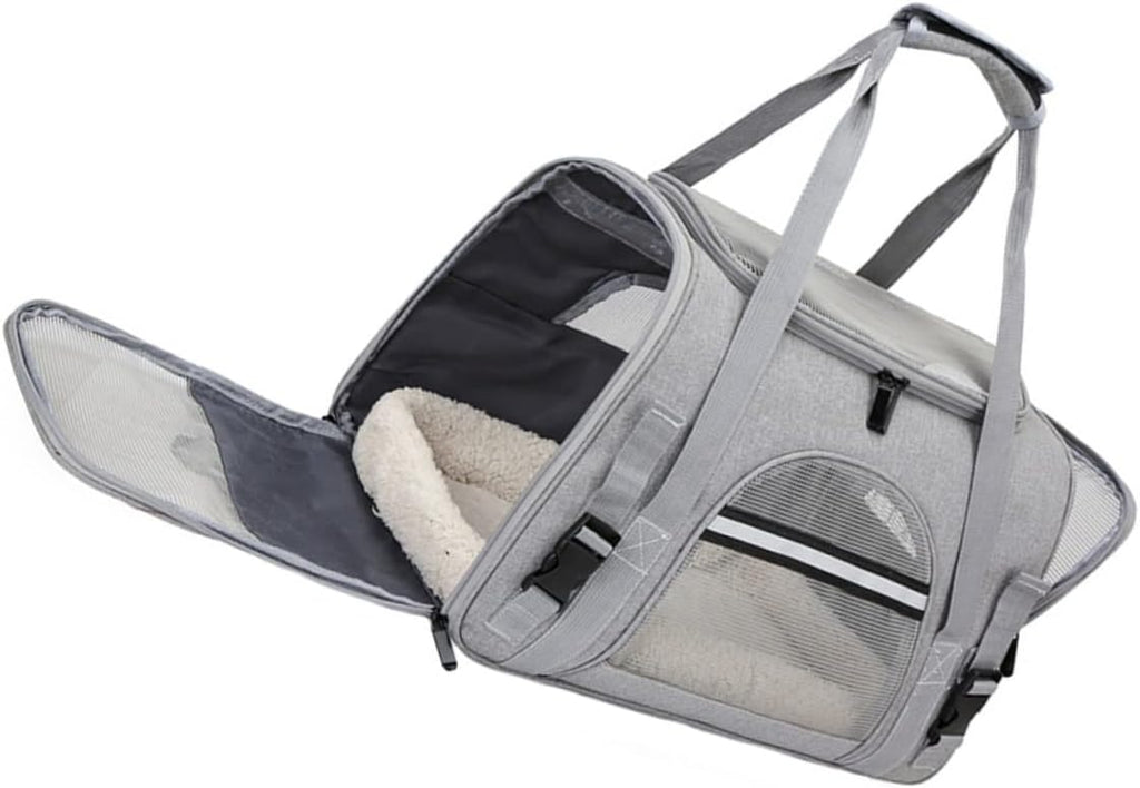 Milisten Breathable Pet Carrier Bag Collapsible Dog Cat Backpack for Travel Camping Sightseeing with Mesh Ventilation Comfortable Spacious Design Gray