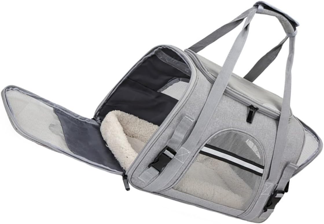 Milisten Breathable Pet Carrier Bag Collapsible Dog Cat Backpack for Travel Camping Sightseeing with Mesh Ventilation Comfortable Spacious Design Gray