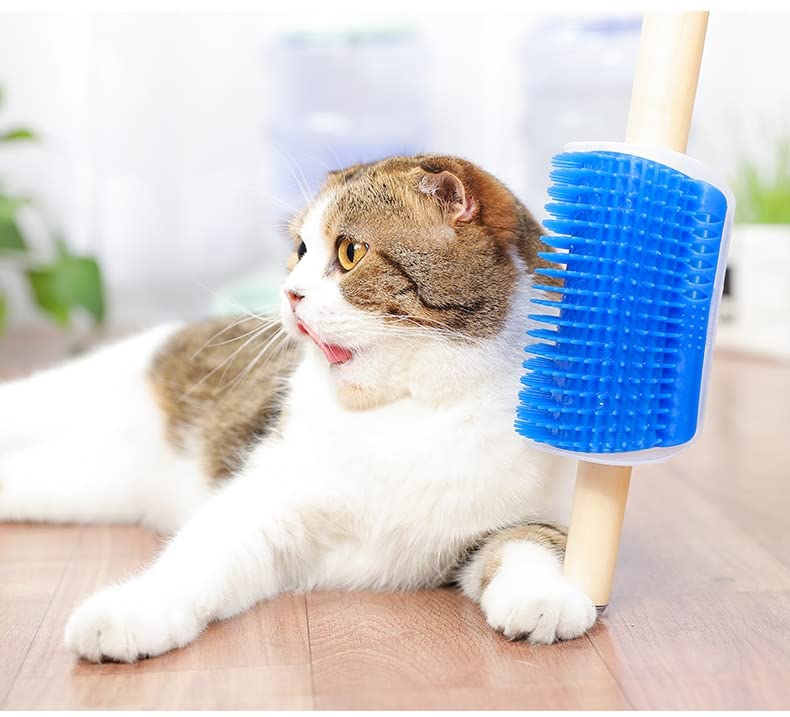 6 Pack Cat Self Groomer with Catnip Pouch Wall Corner Groomers Cat Face Scratcher Pet Grooming Brush Massage Combs for Short Long Haired Cats Fur Pets Dog Kitten Puppy