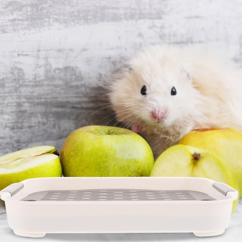 Sosoport 2 Litter Boxes, Small Pet Potty Trays with Grid