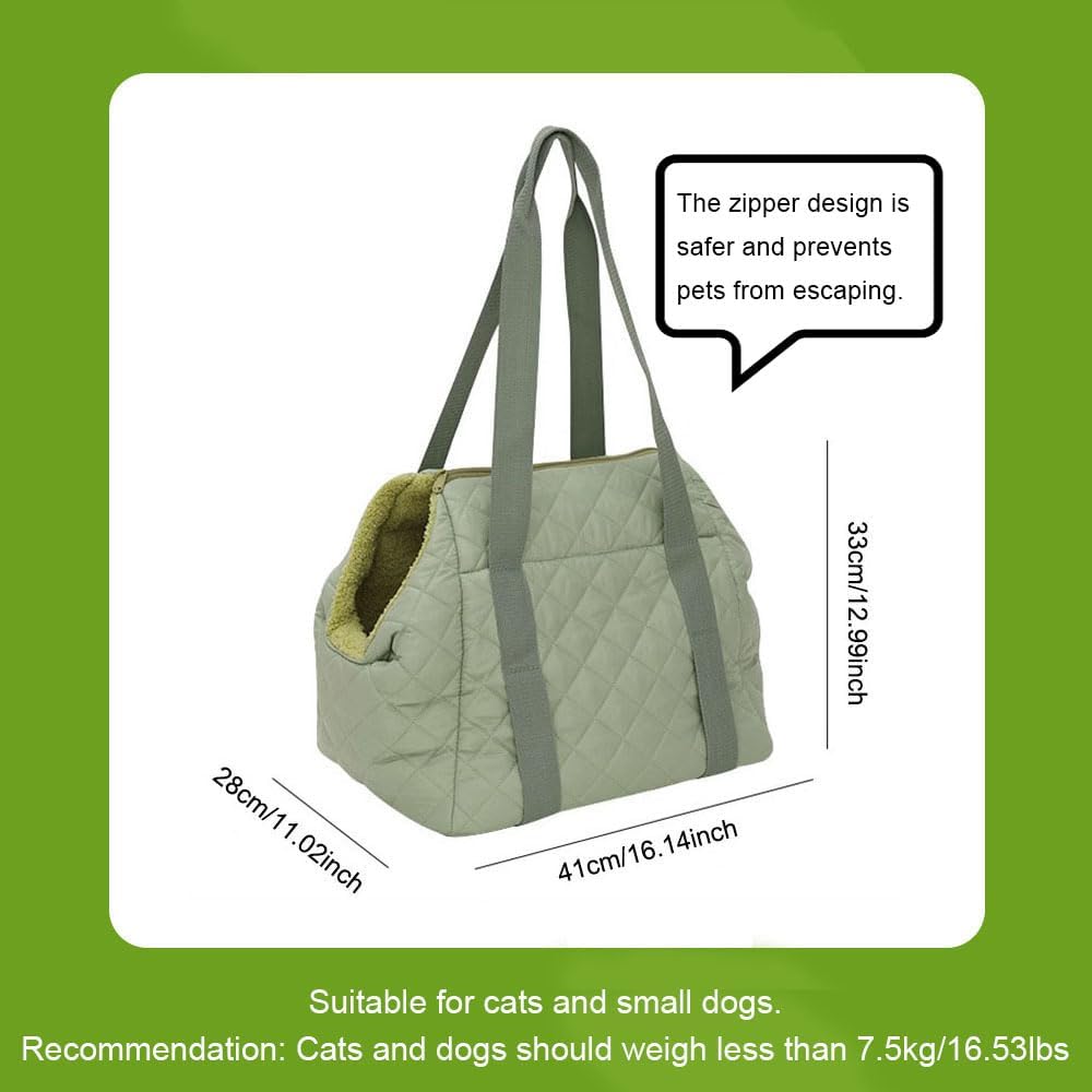 2-in-1 Convertible Pet Carrier & Bed, Soft-Sided Portable Travel Tote with Safety Tether, Pet Car Seat, for Small Dogs & Cats, Soft Plush Inner Lining, Ideal for Car Travel, Shopping
