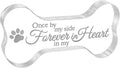 Glass Dog Bone Memorial Keepsake Plaque - Sympathy Bereavement Gift for Loss of Dog, Pet Loss Comfort Remembrance, Durable Acrylic Material- "Once by My Side Forever in My Heart"