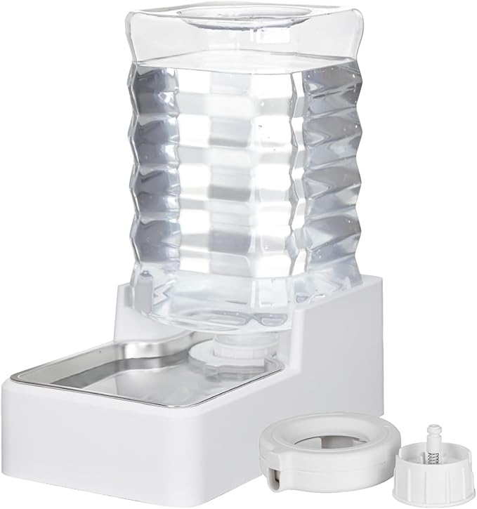 Dog Cat Water Dispenser: 8L White Upgraded Gravity Feeder by MASOCAT
