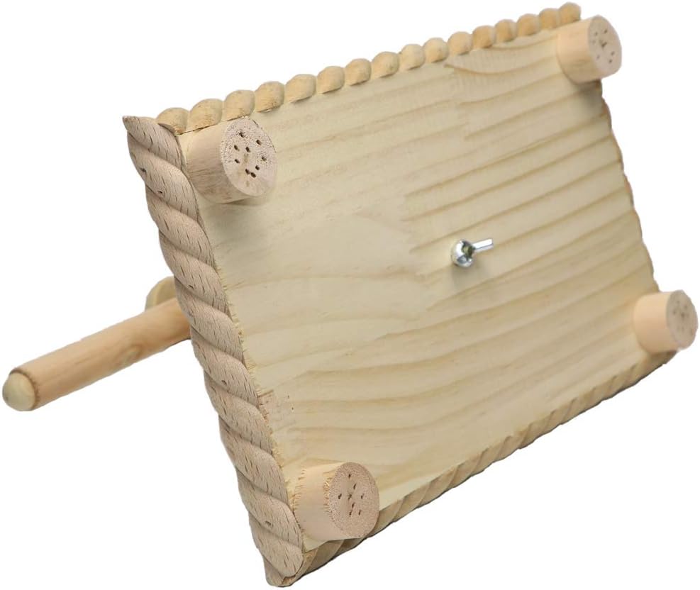Litewoo Natural Wood Bird Perch Stand Desktop Parrot Training Toy, Beige