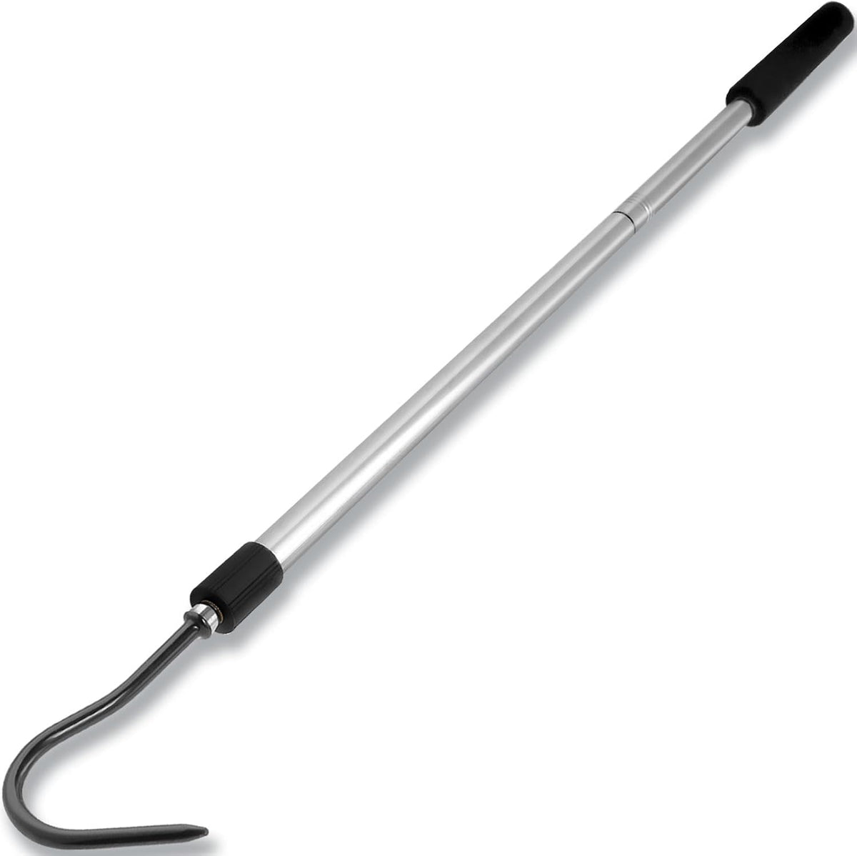 Snake Hook, 35"-65" Reptile Snake Hook Heavy Duty Long for Ball Python Rattlesnakes Rattle Copperhead Removal with Sponge Grip and Stainless Steel Rubber Tip Hook