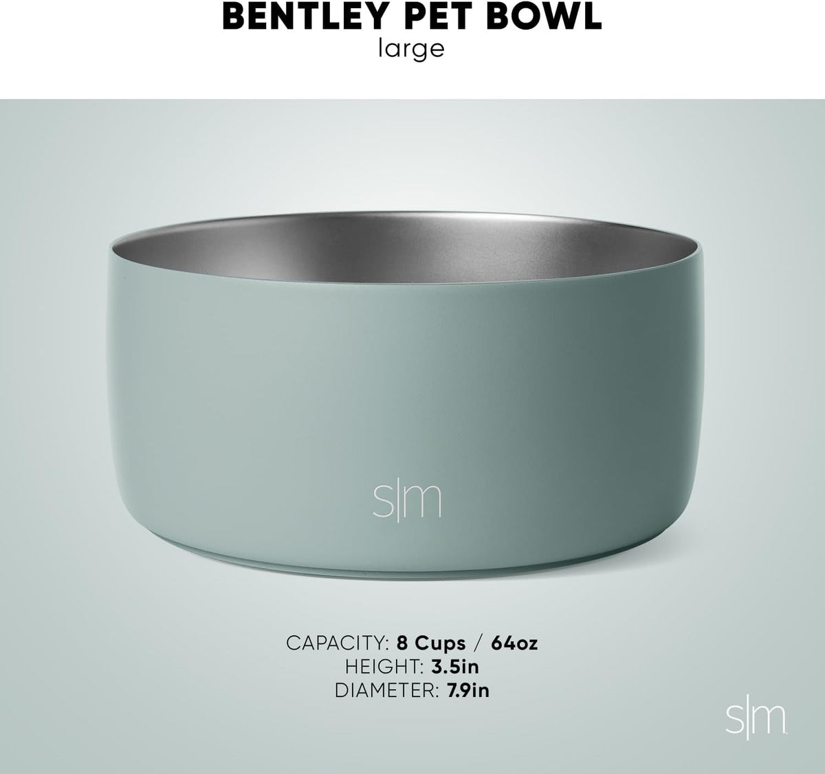 Simple Modern Dog Bowls & Cat Bowls | Large (8 Cups) | Teal