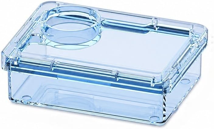 2-Pack Medium Reptile Escape-Proof Feeder Bowls, Clear + Transparent Blue