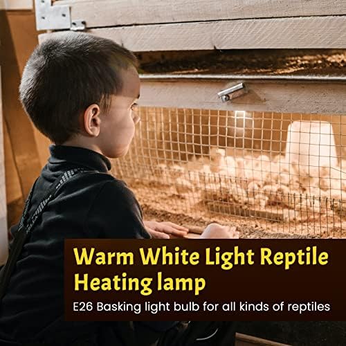 Lustaled 8Pack 50W Reptile Heat Lamp Bulbs E26 Dimmable Full Spectrum Sun Lamp Turtle Heat Bulb for Bearded Dragon, Chicks, Lizard, Snake, Puppies