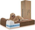 Rainmr Orthopedic Dog Beds for Large Dogs, 7" Memory Foam Dog Beds with Waterproof Liner, Durable Microsuede Cover, Removable and Washable, Nonskid Bottom, 48"x30"x7" L Chocolate