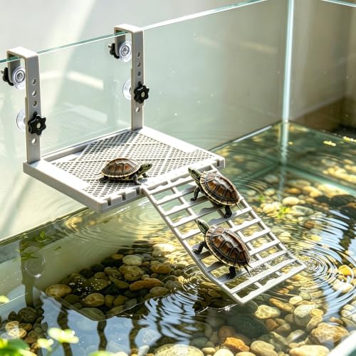 Hanging Turtle Basking Platform with Food Tray for 30-75 Gal Aquariums