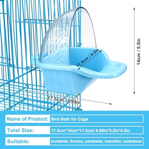 Bird Bath Box Hanging Birdbath Toy Parakeet Caged Bathing Tubs