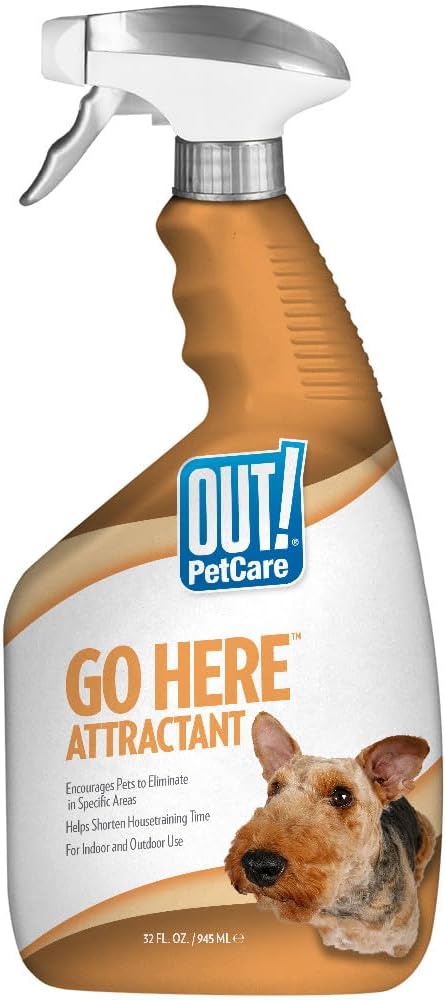 OUT! PetCare Go Here Attractant Dog and Puppy Potty Training Spray, Safe & by OUT