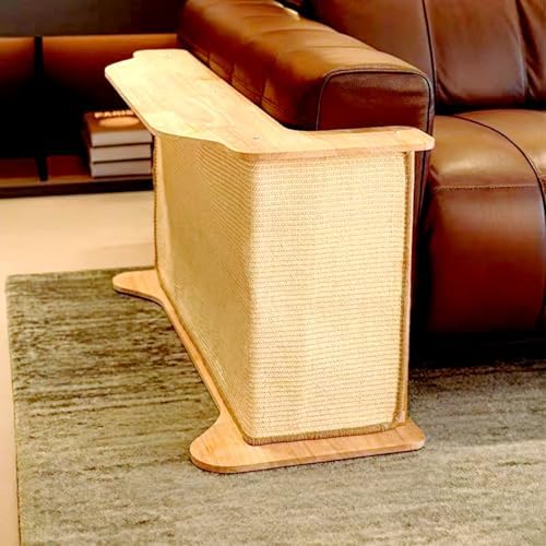 SHENGOCASE L Shaped Sofa Corner Cat Scratching Post, Sisal Scratch Pad Mat, Armrest Protector with Replaceable Sisal Scratcher