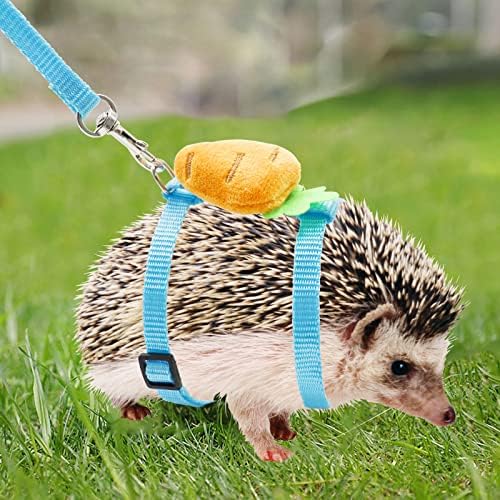 Adjustable Hedgehog Training Harness with Leash, Nylon Rope with Cute Radish, Outdoor Play Toy