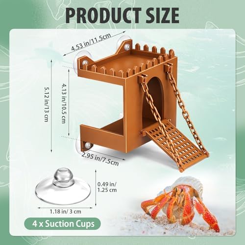Hermit Crab Climbing Wall Foraging Cave Hermit Crab Accessories Climbing Toy Viewing Moist Hideaway Tank Enrichment Decor for Crabs Parrots Lizards Chameleon Reptiles