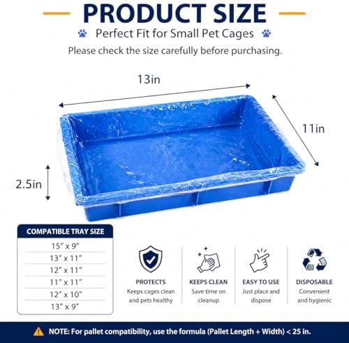 Disposable Small Animal Cage Liner, 100 Count