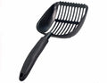 Cat Litter Scoops Latest Update Polishing Metal Cat Litter Scoop with Black, Solid Giant Aluminum Alloy Sifter Deep Shovel with TABS/Round Teeth Pet Kitty Litter Scooper