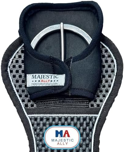 Majestic Ally Neoprene Cinch Buckle Protector Cover, Pair, for Horse Comfort and Protection, Black