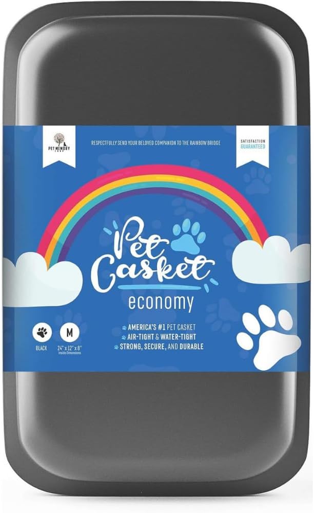 Pet Memory Shop Caring Pet Casket for Dogs & Cats – Medium, Black