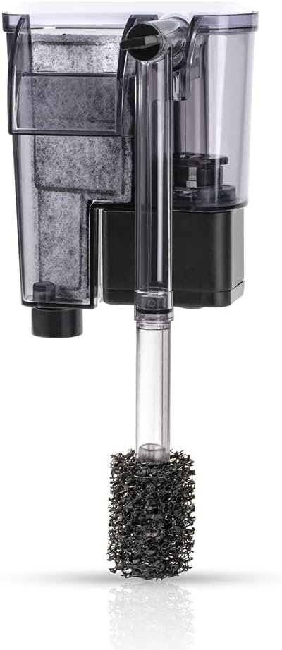 DaToo Aquarium Hang On Filter Small Fish Tank Hanging Filter Power Waterfall Filtration System for 20 to 30 Gallon Aquariums