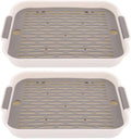 Sosoport 2 Litter Boxes, Small Pet Potty Trays with Grid