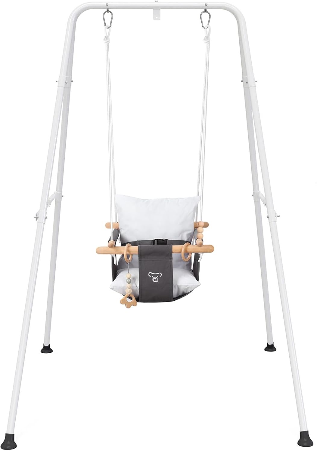 Baby Swing, Toddler Swing, Baby Swing with Stand, Swing Set for Infant, Outdoor Indoor Swing Set with Canvas Cushion Seat