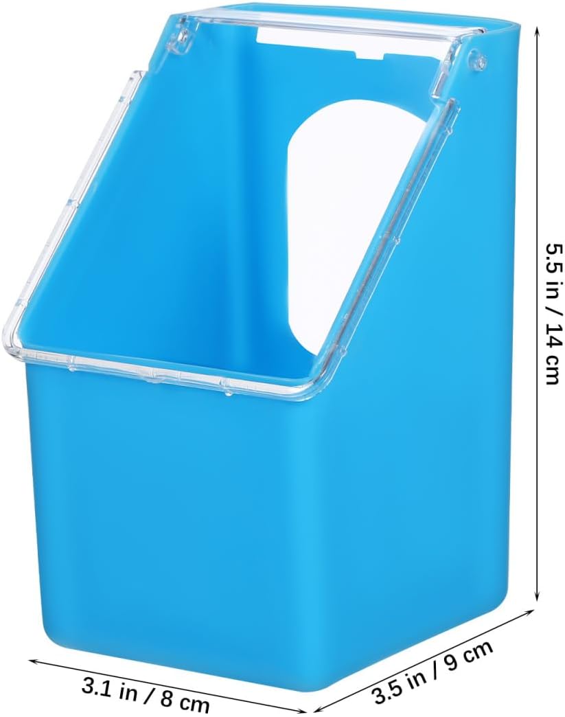 Kisangel 4pcs Pigeon Feeder Hanging Box Plastic Bird Cage Food Feeder for Pigeons Quail Cage Easy Install 5.51 X 3.54 X 3.14 in Holds Feed in