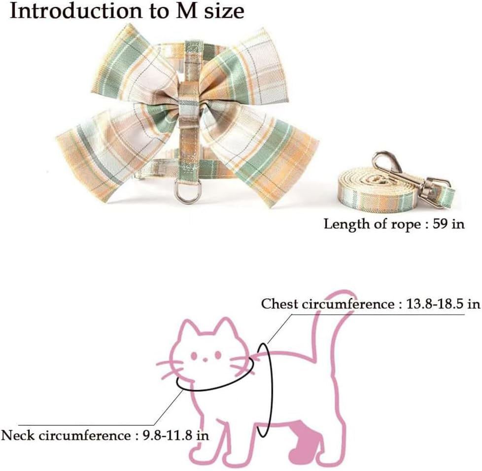Adjustable Pet Harness and Leash Set, Butterfly Knot Safety Vest