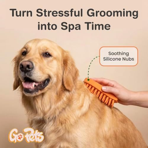 GoPets Curry Comb Pet Bath Brush for Cleaning & Grooming Dogs & Cats