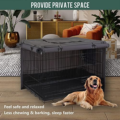 Rachmi 36" 600D Canvas Privacy Dog Crate Cover, Water Resistant Windproof